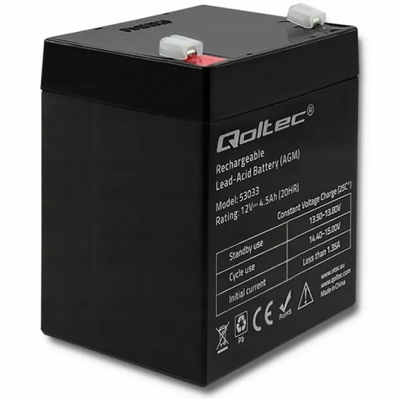 AGM akumuliatorius Qoltec 53033 4.5 Ah 15 V 65.5 A motociklui