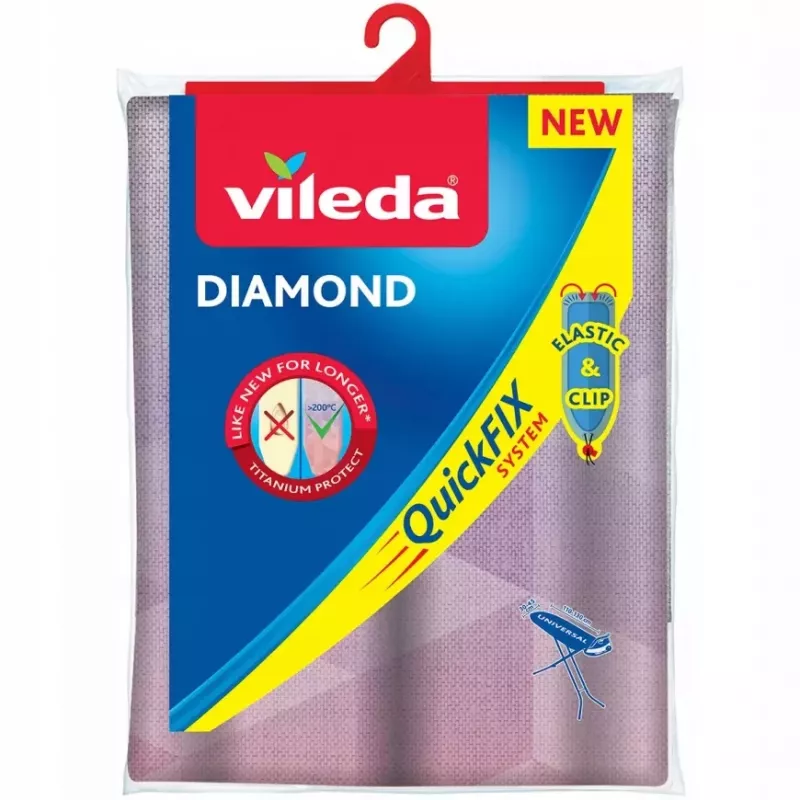 VILEDA Dimond 173333 – Lyginimo lentos užvalkalas, 1200×380 mm, medvilnė/polistirolas, atsparus karščiui iki 200°C