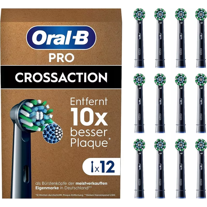 Pakeičiamos Oral-B Pro CrossAction šepetėlių galvutės, 12 vnt.