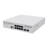 Valdomas L3 jungiklis MikroTik CRS310-8G+2S+IN — 8× 2.5G RJ-45, 2× SFP+, PoE, 1U stovo montavimui, baltas
