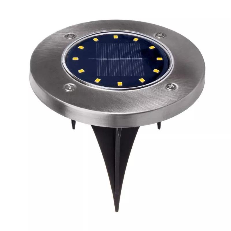 Maclean MCE318 LED saulės energijos takų šviestuvas su smaigaliu, 12 LED SMD, neutrali balta 4000K, 0,7 W, IP44