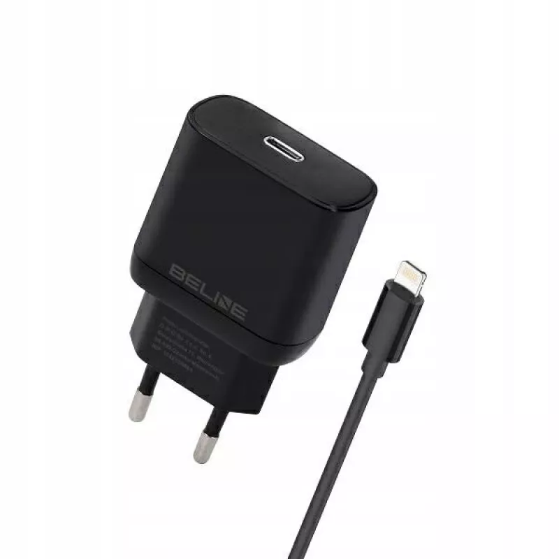 Beline Beli02174 USB-C į Lightning 30W kroviklis su juodu laidu