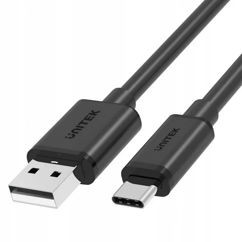 USB-A į USB-C laidas Unitek C14068BK, 2 m, USB 2.0, juodas, vyriškas į vyrišką