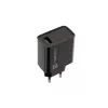 NATEC AC greitasis laidinis sieninis įkroviklis Ribera — 18 W (5–15 V, iki 3 A), 1× USB-A, Huawei FCP/SCP, juodas