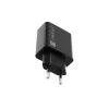 NATEC AC greitasis laidinis sieninis įkroviklis Ribera — 18 W (5–15 V, iki 3 A), 1× USB-A, Huawei FCP/SCP, juodas