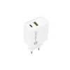 Sieninis greitasis įkroviklis NATEC RIBERA 12V 20W USB-C PD 3.0 + USB-A Samsung AFC Baltas