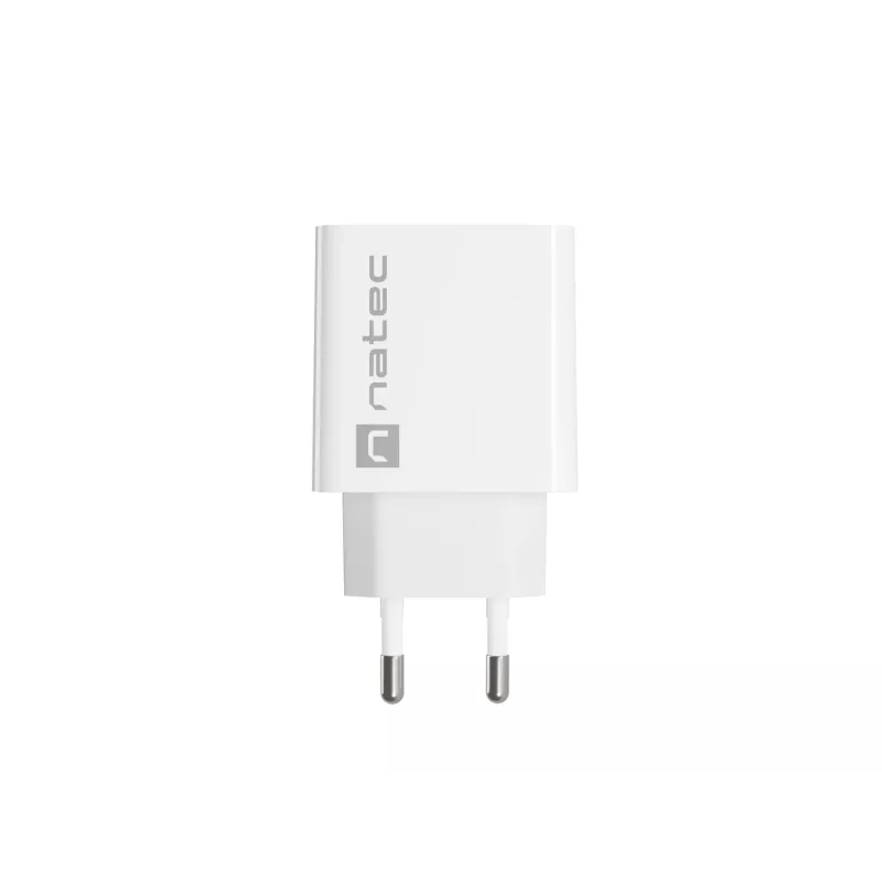 Sieninis greitasis įkroviklis NATEC RIBERA 12V 20W USB-C PD 3.0 + USB-A Samsung AFC Baltas