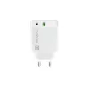 Sieninis greitasis įkroviklis NATEC RIBERA 12V 20W USB-C PD 3.0 + USB-A Samsung AFC Baltas