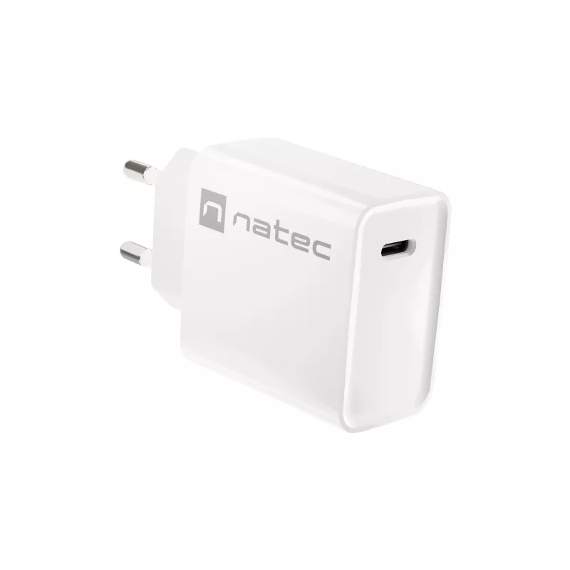 USB-C greitasis įkroviklis NATEC RIBERA 12V 20W Quick Charge 3.0 Baltas