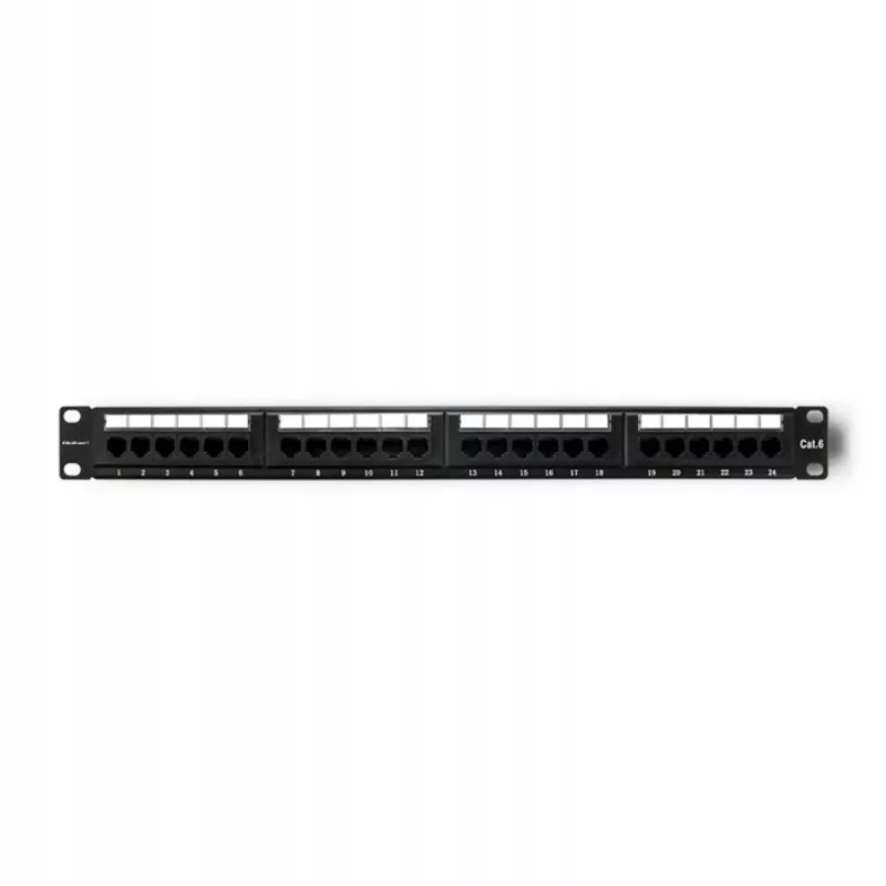Patch panel RACK 24 portų, kat.6 UTP