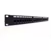 Patch Panel 19 colių 24 prievadai, CAT6, S/FTP, 1U, kabelio laikiklis, juodas