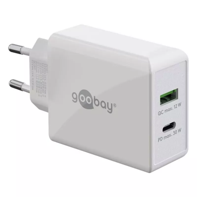 Goobay Dvigubas USB-C™ PD (Power Delivery) Greitas Įkroviklis (30 W) (61674)