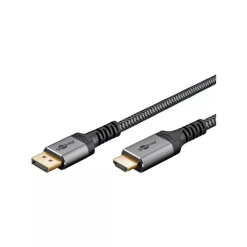 Goobay 65271 Vaizdo kabelio adapteris 5 m DisplayPort HDMI Pilka (65271)