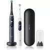 Oral-B iO8 Series Duo elektrinis dantų šepetėlis, įkraunamas, 2 antgaliai, 6 režimai, juodas/baltas