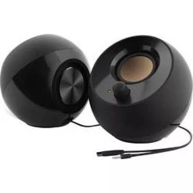 Creative Pebble 2.0 staliniai stereo garsiakalbiai, juodi