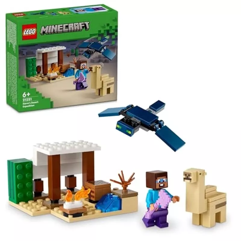 Lego Minecraft 21251 Steve'o Dykumos Ekspedicija – Statybinis Rinkinys su Biomo Figūrėlėmis
