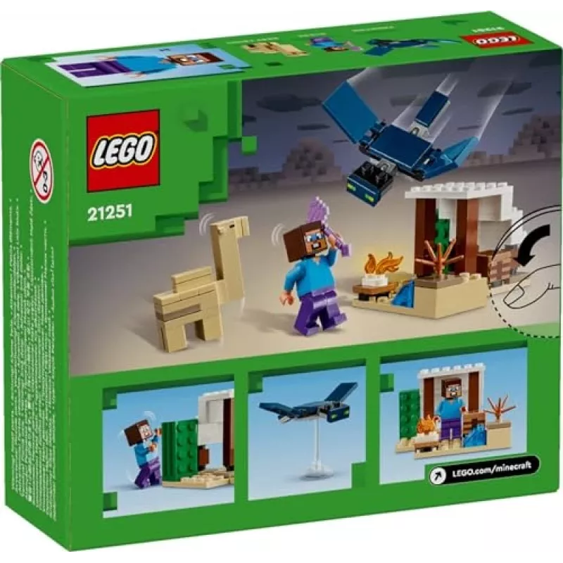 Lego Minecraft 21251 Steve'o Dykumos Ekspedicija – Statybinis Rinkinys su Biomo Figūrėlėmis