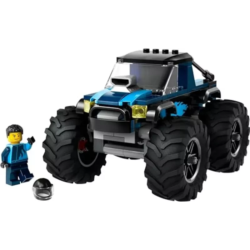 Konstruktorius LEGO City 60402 Mėlynas monstrų sunkvežimis su didelėmis padangomis, 148 dalių, 1 minifigūrėlė, nuo 5 metų