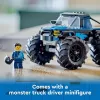 Konstruktorius LEGO City 60402 Mėlynas monstrų sunkvežimis su didelėmis padangomis, 148 dalių, 1 minifigūrėlė, nuo 5 metų