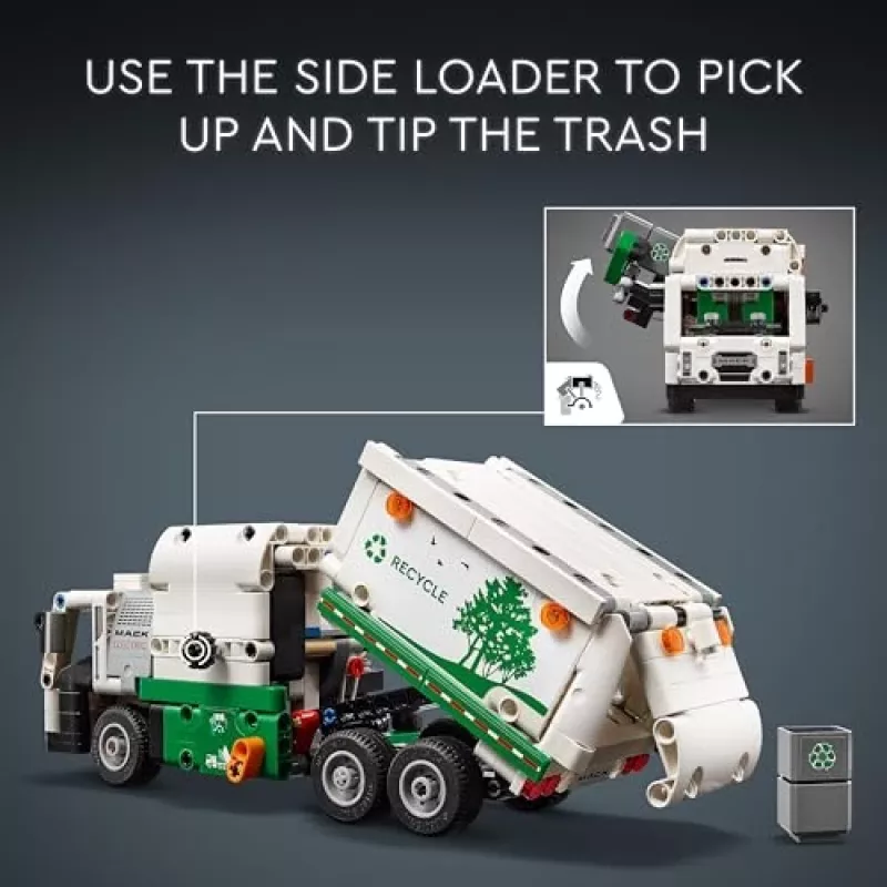 LEGO Technic Mack LR Electric Garbage Truck 42167 statybinis rinkinys – 503 detalės, motorizuotas, 230×80×90 mm
