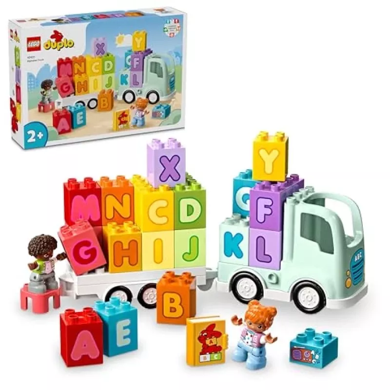 Konstruktorius LEGO DUPLO 10421 ABC Sunkvežimis, 36 dalių, 2 minifigūrėlės, nuo 2 metų, 110×140×70 mm