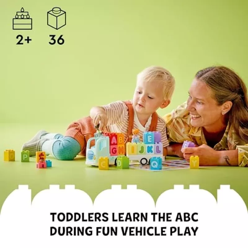 Konstruktorius LEGO DUPLO 10421 ABC Sunkvežimis, 36 dalių, 2 minifigūrėlės, nuo 2 metų, 110×140×70 mm