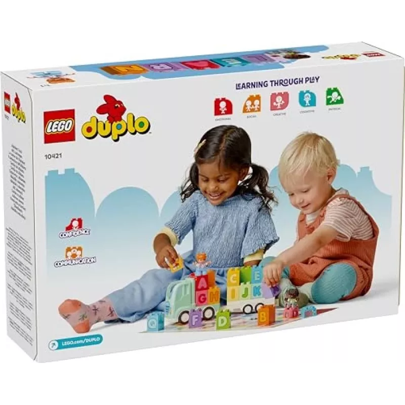 Konstruktorius LEGO DUPLO 10421 ABC Sunkvežimis, 36 dalių, 2 minifigūrėlės, nuo 2 metų, 110×140×70 mm