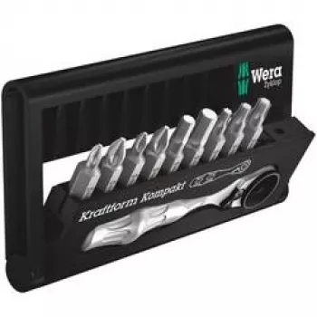 Wera Bit-Check 10 Zyklop Mini BiTorsion 1 rinkinys, 10 dalių, 7,6 x 2,5 x 12,7 cm