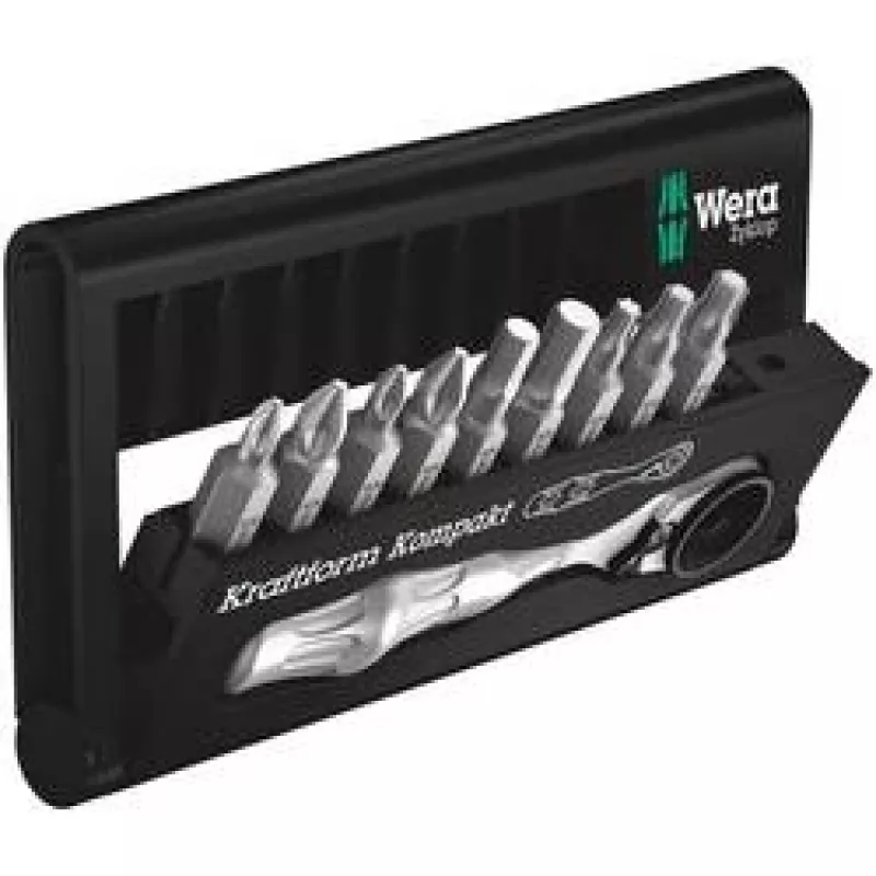 Wera Bit-Check 10 Zyklop Mini BiTorsion 1 rinkinys, 10 dalių, 7,6 x 2,5 x 12,7 cm