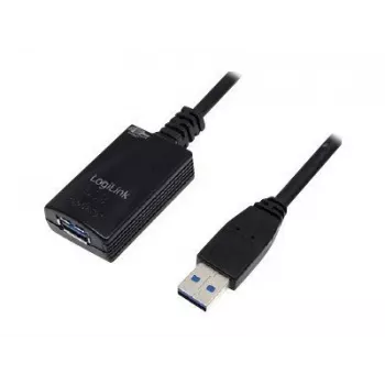 LogiLink 5,0 m USB 3.0 M/F ilginamasis kabelis USB 3.2 Gen 1 (3.1 Gen 1) juodas