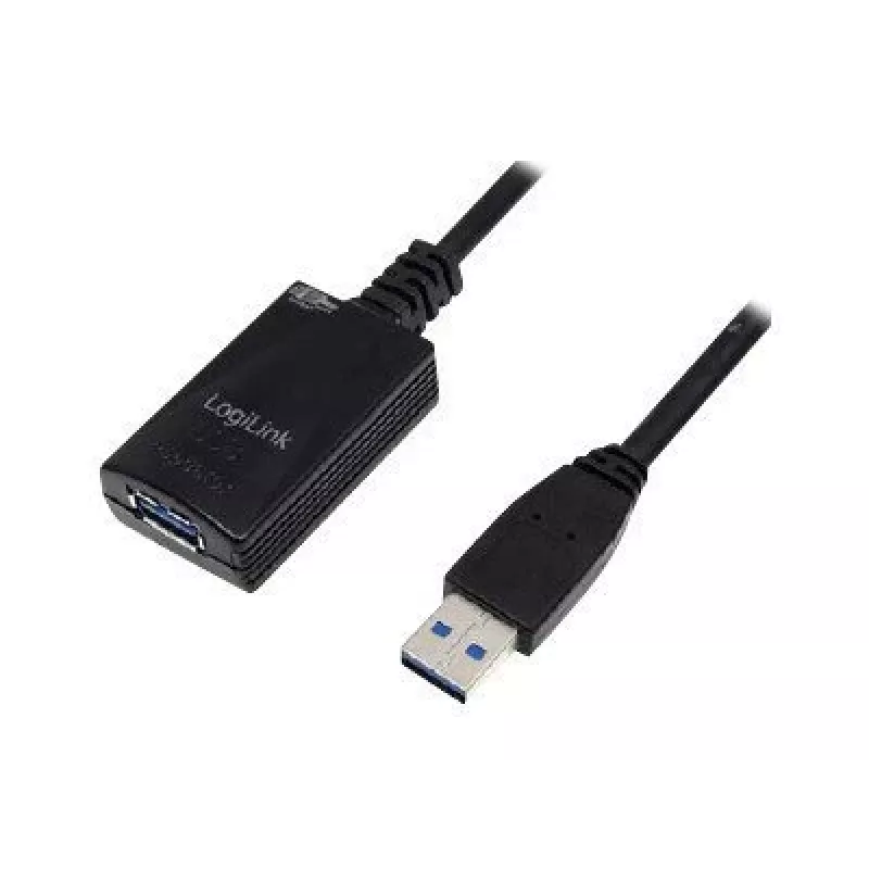 LogiLink 5,0 m USB 3.0 M/F ilginamasis kabelis USB 3.2 Gen 1 (3.1 Gen 1) juodas