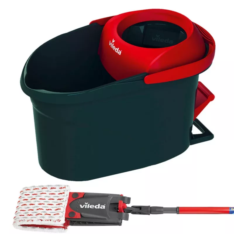 Kibiras šluostės sistemai VILEDA 140827 – juodas pluoštas, šlapias valymas, teleskopinis kotas 130 cm, rankena 35 cm, laminatui/parketui/plytelėms