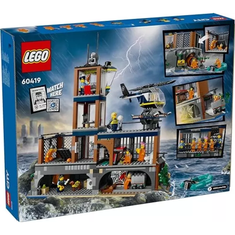 LEGO City Policijos nuovada Kalėjimo sala 60419 – 980 dalių, 7 minifigūrėlės, 370×400×160 mm