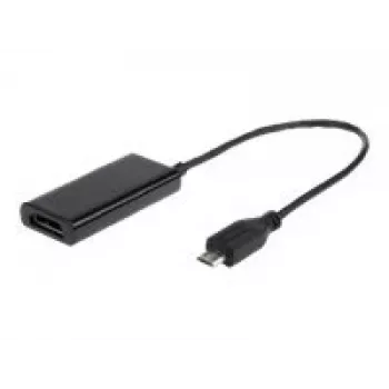 Adapteris MHL (vyriškas) → HDMI (moteriškas) + USB Micro-B (moteriškas, 11 kontaktų) 16 cm