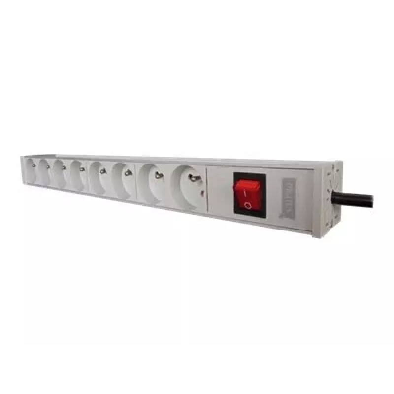 DIGITUS Professional a-19-STRIP-2-IMP - maitinimo paskirstymo įrenginys (stelažinis, 1U) - 8 lizdai, 250 V, 1,8 m laidas