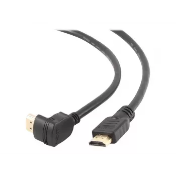 HDMI v2.0 laidas su 90 laipsnių kampu, vyriškas prie tiesaus vyriško, 1,8 m, auksuoti kontaktai, didmeninė pakuotė