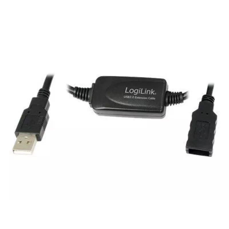 LogiLink UA0143 USB 2.0 laidas USB-A kištukas į lizdą 10 m juodas