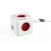 Allocacoc PowerCube Extended USB 1,5 m maitinimo ilgintuvas, raudonas