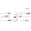 Hikvision DS-PDPC12P-EG2-WE(B) Tri-X belaidis PIR judesio detektorius su kamera