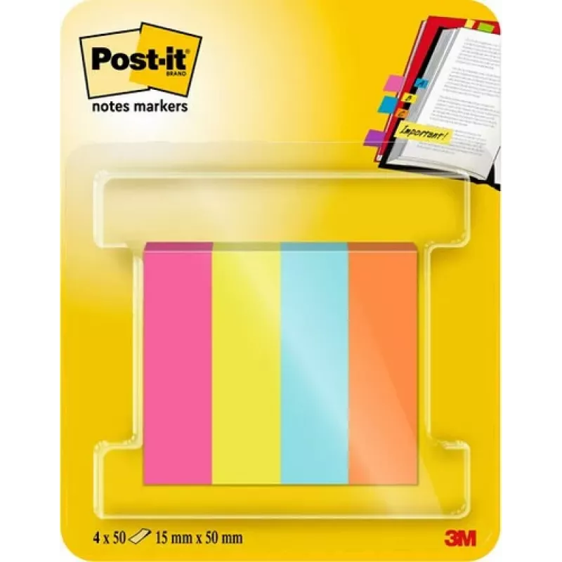 3M Post-it Page Marker 670-4-POP Įvairiaspalviai 4x50 Lapų/Pakuotė