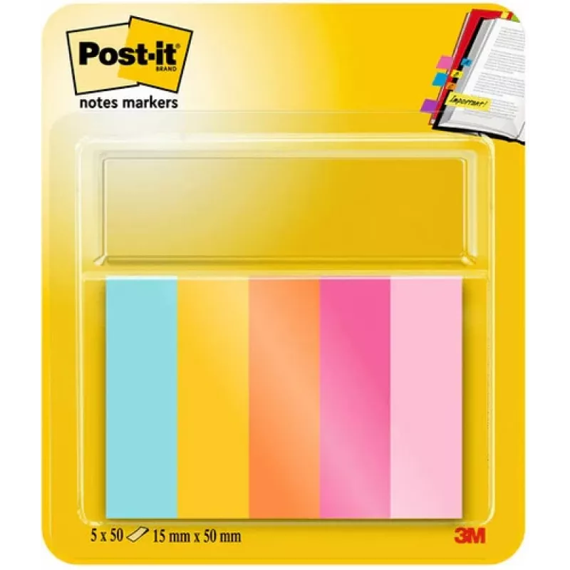 3M Page Marker 670-5-BEA Spalvoti skirtukai 5x100 lapų/pakuotė