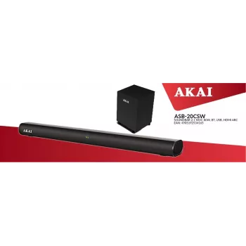 AKAI Garsinė juosta ASB-20CSW 2.1 80W Belaidis žemų dažnių garsiakalbis Bluetooth 5.0 HDMI ARC