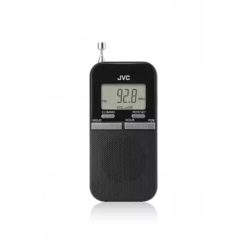 JVC RAE411B nešiojamasis AM/FM radijas su analoginiu imtuvu, juodas