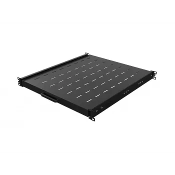 Lanberg 19 inch 1U Sliding Rack Shelf 500mm Depth Black 35kg Load Capacity