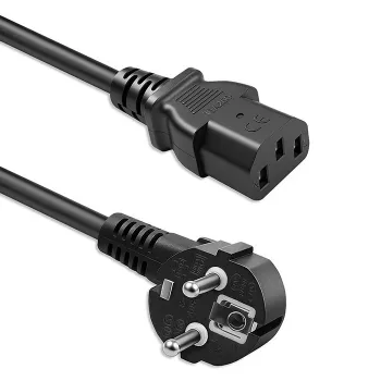QOLTEC maitinimo laidas su SCHUKO CEE kampuotu kištuku IEC C13 2m juodas