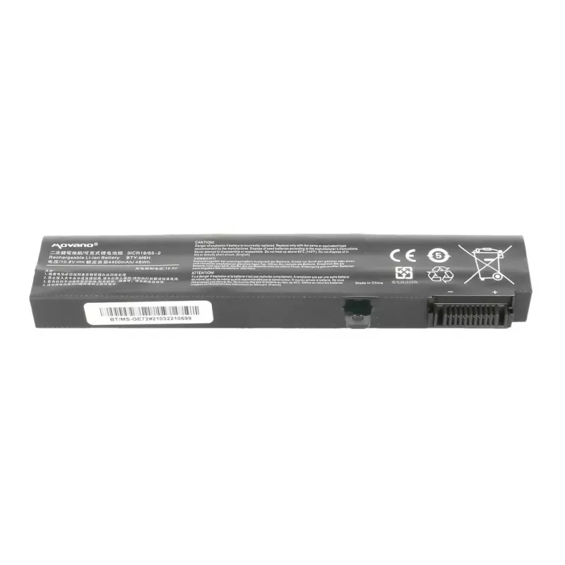 MOVANO Battery BTY-M6H, skirta MSI CX62, GE62, GE72, GL72, PE70 – 4400 mAh (48 Wh)