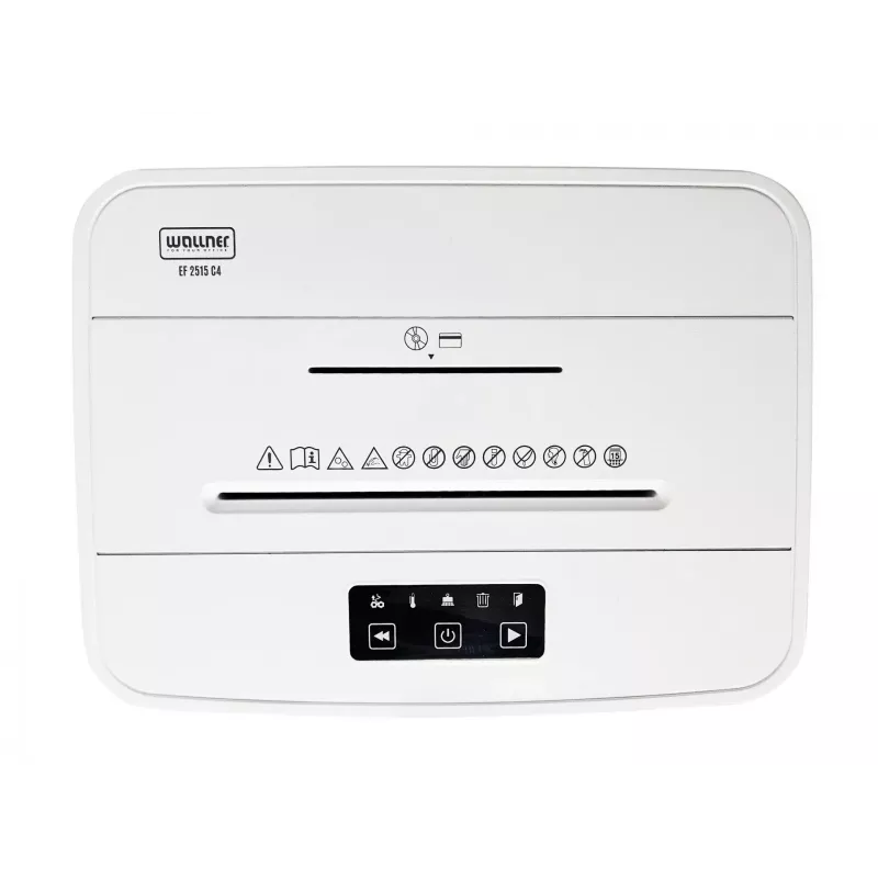 WALLNER Popieriaus Smulkintuvas EF2515 C4 Skersinis Pjovimas, 8 Lapai, 15 L, Juodas