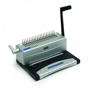 WALLNER S-60 plastikinio įrišimo aparatas, rankinis, 6 lapų perforavimas, 120 lapų įrišimas, juoda/pilka