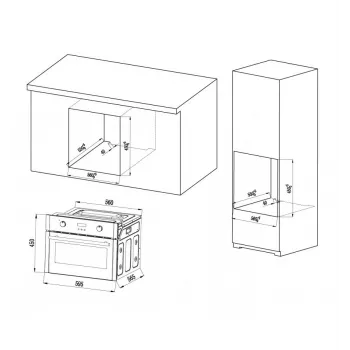 Kompaktiška orkaitė MPM-63-BOK-24, 24L, 1500W, juoda