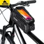 WILDMAN XT5 Frame Bag Black - Dviratininkų rėmo krepšys su telefono kišene, vandeniui atspari PU oda